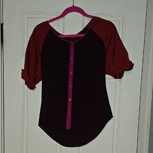 Express Burgundy and Pink Top